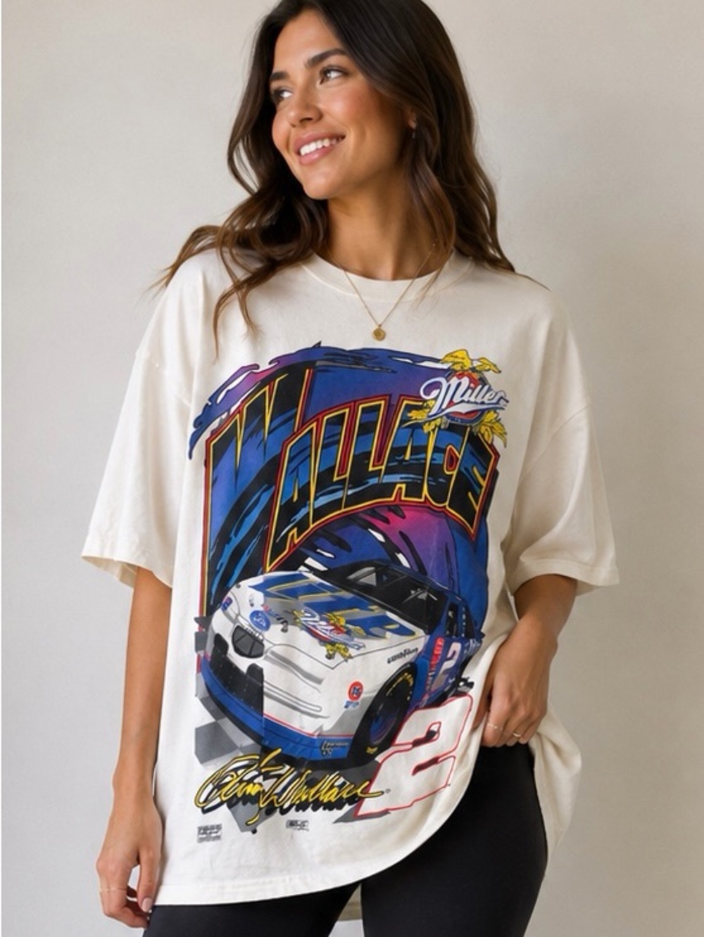 Vintage Rusty Wallace #2 Miller Lite Racing Graphic Tee